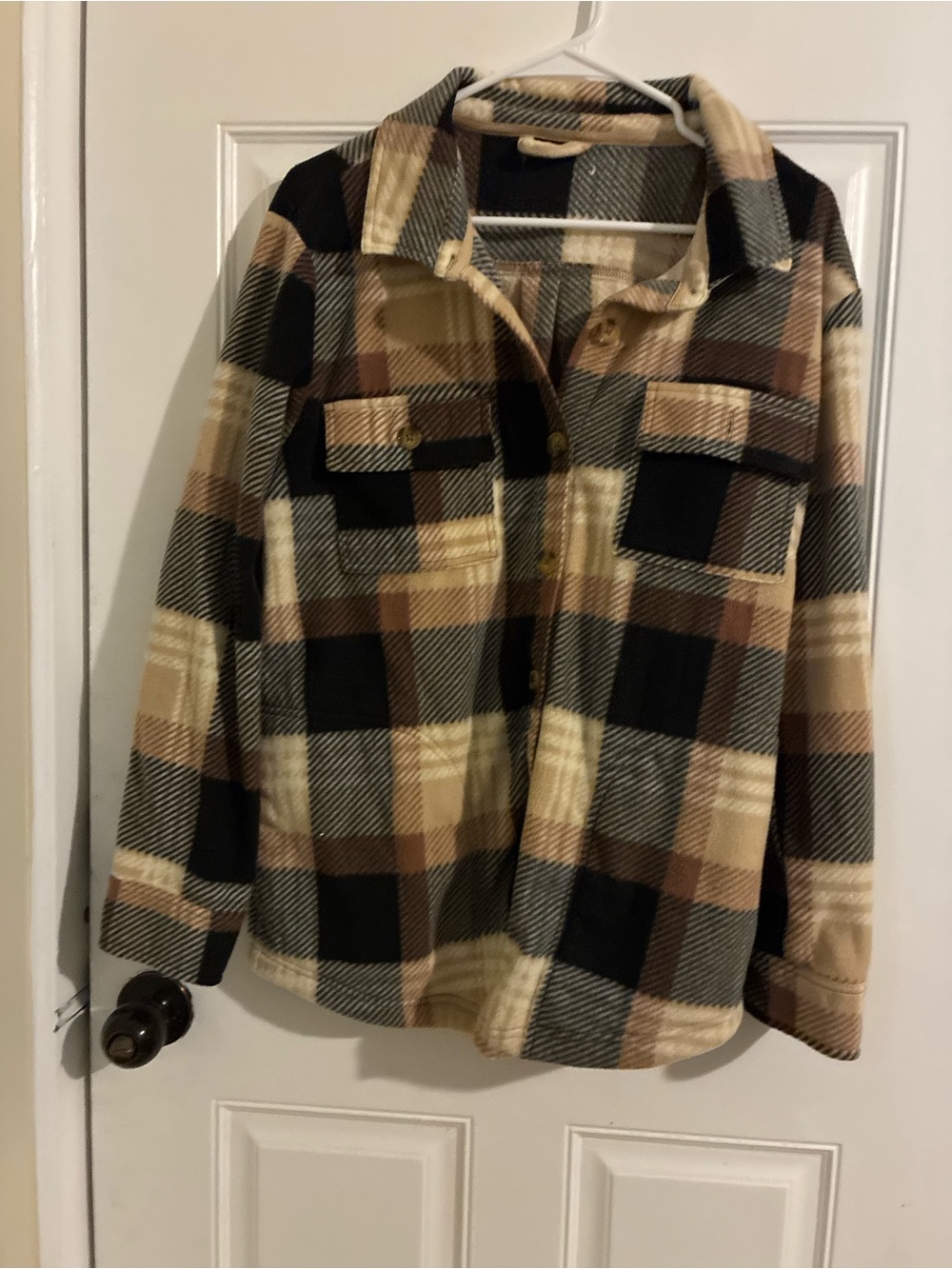 O'Neill Plaid Jacket in Black, Beige & Cream